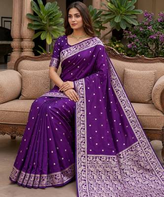 Wine soft silk blend saree with zari weaving meenakari design 3