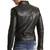 Men's  black genuine leather handcrafted moto biker jacket