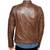 Men's brown genuine leather tailored look moto biker jacket