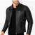 Men's black lambskin leather timeless style biker jacket