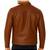 Men's genuine tan leather casual style daily wear biker jacket