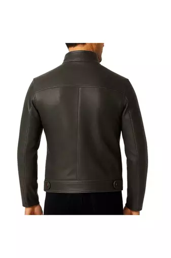 Men's black leather biker jacket premium quality genuine moto biker jacket