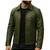 Men's olive green genuine leather iconic look moto biker jacket