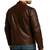 Men's brown leather daily wear real genuine lambskin  biker jacket