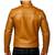 Men's genuine tan leather signature look moto biker jacket
