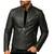 Men's black genuine leather premium finish biker jacket