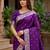 Wine soft silk blend saree with zari weaving meenakari design