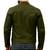 Men's olive green suede leather fashion outerwear casual biker jacket
