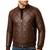 Men's brown soft genuine leather handcrafted bomber quilted jacket