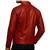 Men's red genuine leather street style casual daily wear jacket