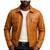 Men's tan soft genuine leather premium quality button style jacket