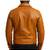 Men's tan soft genuine leather premium quality button style jacket
