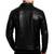 Men's black leather iconic look soft genuine button style jacket