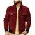 Men's red suede leather classic design bomber style jacket