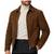 Men's brown suede leather premium finish genuine bomber racer jacket