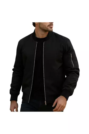 Men's brown suede leather premium finish real genuine bomber jacket