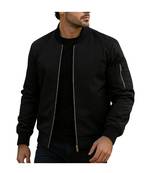 Men's brown suede leather premium finish real genuine bomber jacket