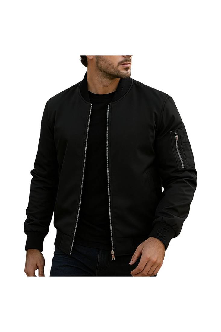 Men's brown suede leather premium finish real genuine bomber jacket