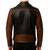 Men's brown& black leather fashion outerwear moto biker jacket