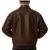 Men's brown genuine leather modern fit 80's style bomber jacket