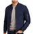 Men's navy blue suede leather premium quality bomber jacket