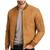 Men's tan suede lambskin leather premium quality bomber jacket