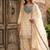 white color cording embroidery sequin work with handwork silk blend kurti palazzo set