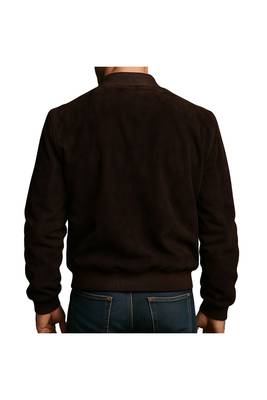 Men's black suede genuine leather premium quality bomber jacket 2