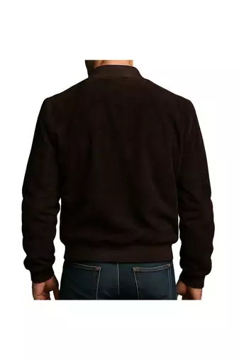 Men's black suede genuine leather premium quality bomber jacket