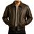 Men's brown real genuine leather premium quality bomber jacket