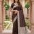 Cofee soft silk blend saree with zari weaving meenakari design