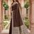 Cofee soft silk blend saree with zari weaving meenakari design