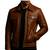 Men's brown genuine leather daily wear flap pocket style jacket