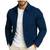 Men's navy blue suede leather signature look genuine bomber jacket