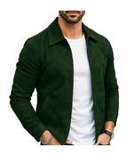 Men's black suede lambskin leather classic design bomber jacket
