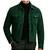 Men's green suede leather everyday wear genuine button trucker jacket