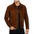 Men brown suede genuine leather fashion outerwear trucker jacket
