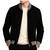 Men's black suede leather bomber jacket vintage style