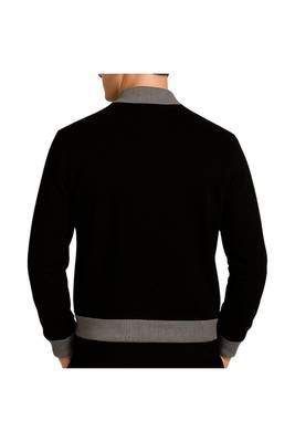 Men's black suede leather bomber jacket vintage style 2