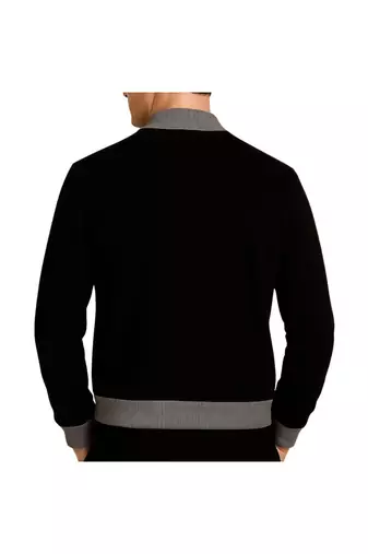 Men's black suede leather bomber jacket vintage style