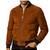 Men's brown suede leather bomber jacket modern fit