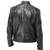 Men's black genuine leather biker minimal design jacket