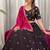 Traditional Black Navratri Lehenga Choli with Mirror Work and Contrast Rani Pink Dupatta