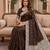 Cofee soft silk blend saree with zari weaving meenakari design