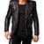 Men's genuine leather belted designer style black biker jacket