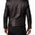 Men's genuine leather belted designer style black biker jacket