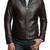 Men's black leather iconic look genuine smart casual jacket