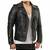 Men's black leather urban fashion real lambskin jacket