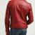 Men's red leather real genuine daily wear biker jacket