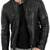 Men's black leather genuine classic design biker jacket